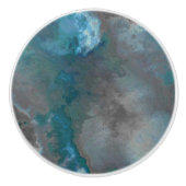 Blauw en grijs marmer textuur keramische knop (Voorkant)