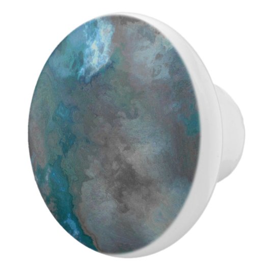 Blauw en grijs marmer textuur keramische knop (Rechts)