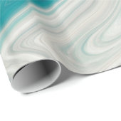 Blauw en grijs marmeren steen cadeaupapier (Rol Hoek)