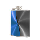 Blauw en grijs metaal heupfles (Links)