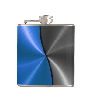 Blauw en grijs metaal heupfles