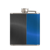 Blauw en grijs metaal heupfles (Achterkant)