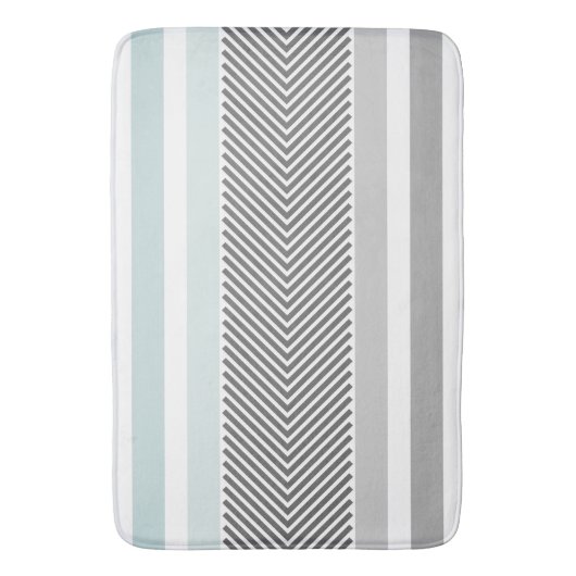 Blauw en grijs modern Abstract pijlpatroon Badmat (Voorkant Verticaal)