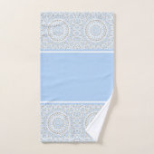 Blauw en grijs Modern Mandala Bad Handdoek (Handdoek)