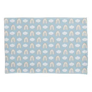 Blauw en Grijs Modern regenboog baby wolkenpatroon Kussensloop