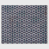 Blauw en grijs ogen patroon inpakpapier (Vlak)