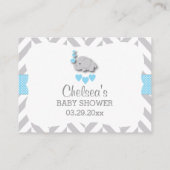 Blauw en grijs olifant Baby shower - RSVP Email Informatiekaartje (Achterkant)