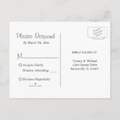 Blauw en grijs olifant Baby shower - RSVP Uitnodiging Briefkaart (Achterkant)