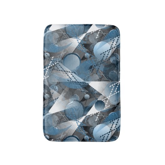 Blauw en grijs. Onttrekking. Badmat (Voorkant Verticaal)