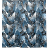 Blauw en grijs. Onttrekking. Douchegordijn (Voorkant)