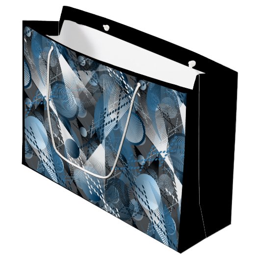Blauw en grijs. Onttrekking. Groot Cadeauzakje (Voorkant Gekanteld)