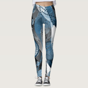 Blauw en grijs. Onttrekking. Leggings