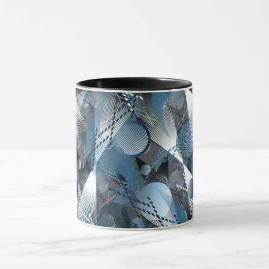 Blauw en grijs. Onttrekking. Mok (Midden)