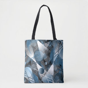Blauw en grijs. Onttrekking. Tote Bag