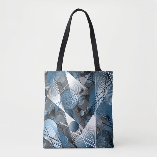 Blauw en grijs. Onttrekking. Tote Bag (Voorkant)