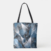 Blauw en grijs. Onttrekking. Tote Bag (Achterkant)