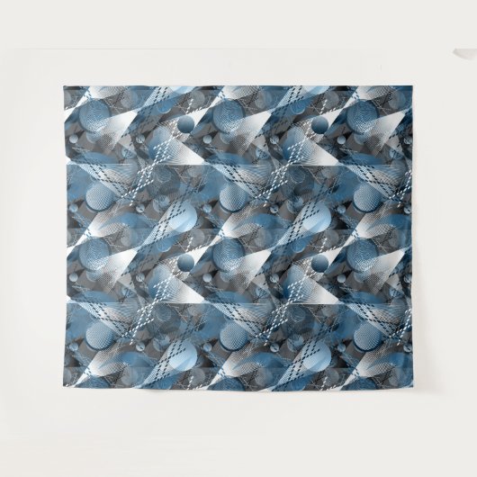 Blauw en grijs. Onttrekking. Wandkleed (Voorkant (horizontaal))