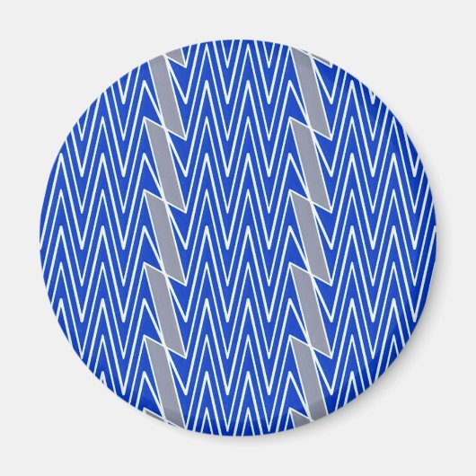 Blauw en grijs ontwerp magneet (Voorkant)