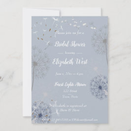 Blauw en Grijs Paardenbloem Puffs Vrijgezellenfees Kaart