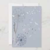 Blauw en Grijs Paardenbloem Puffs Vrijgezellenfees Kaart (Achterkant)