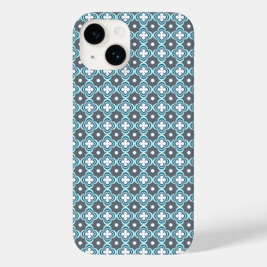 Blauw en grijs patroon Case-Mate iPhone case (Achterkant)