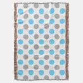 Blauw en grijs puntpatroon deken (Voorkant Verticaal)