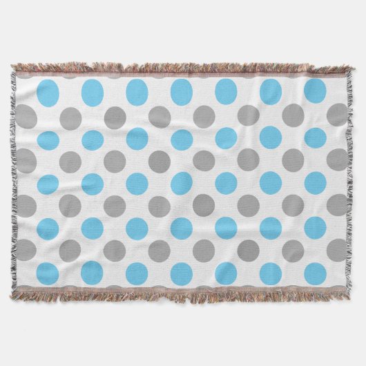 Blauw en grijs puntpatroon deken (Voorkant)