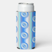 Blauw en grijs rond metaal seltzer blikjeskoeler (Seltzer Achterkant)