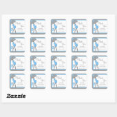 Blauw en grijs Shopper Baby shower Stickers (Vel)