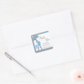 Blauw en grijs Shopper Baby shower Stickers (Envelop)
