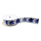 Blauw en grijs skeiwit Satin Ribbon Satijnen Lint (Spoel)