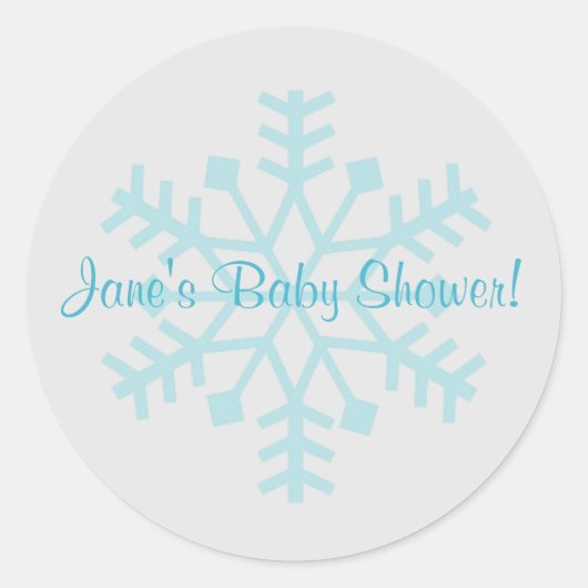 Blauw en Grijs Sneeuwvlok Sticker (Voorkant)