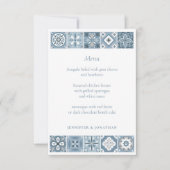 Blauw en grijs Spaans tegels menu (Voorkant)