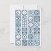 Blauw en grijs Spaans tegels menu (Achterkant)