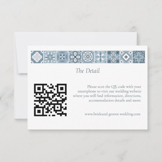 BLAUW EN GRIJS SPAANSE TEGELS BEHUIZING KAART (Voorkant)