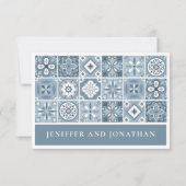 BLAUW EN GRIJS SPAANSE TEGELS BEHUIZING KAART (Achterkant)