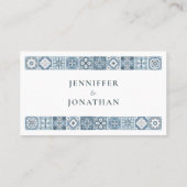 blauw en grijs Spaanse tegels Plaatskaartje (Achterkant)