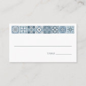 blauw en grijs Spaanse tegels Plaatskaartje (Voorkant)