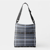 Blauw en grijs speldenstang crossbody tas (Voorkant)