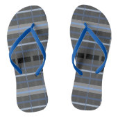 Blauw en grijs speldenstang teenslippers (Voetbed)