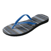 Blauw en grijs speldenstang teenslippers (Schuin)