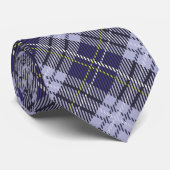 Blauw en grijs tartan-patroon stropdas (Opgerold)