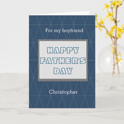 Blauw en Grijs Vaderdag voor mijn Vriend Kaart (Gele Bloem)