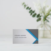 Blauw en grijs visitekaartje (Staand voorkant)