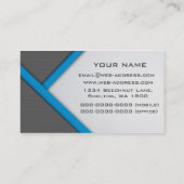 Blauw en grijs visitekaartje (Achterkant)