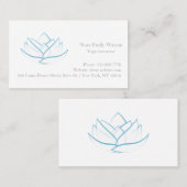 Blauw en grijs Visitekaartje van Lotus Flower (Voorkant / Achterkant)