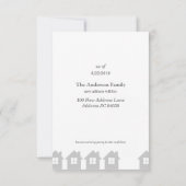 Blauw en grijs We zijn Moving Flying House Kaart (Achterkant)