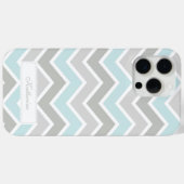 Blauw en Grijs Zigzag Chevron Patroon Case-Mate iPhone Case (Achterkant (horizontaal))