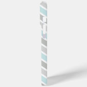 Blauw en Grijs Zigzag Chevron Patroon Case-Mate iPhone Case (Achterkant / Links)