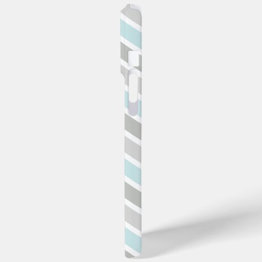 Blauw en Grijs Zigzag Chevron Patroon Case-Mate iPhone Case (Achterkant / Links)